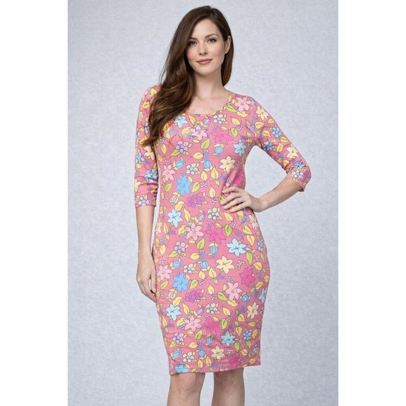 LuLaRoe Dresses & Skirts - Lularoe NWT Women's Julia Shift Dress Long Sleeve  Multi Color floral  Size L